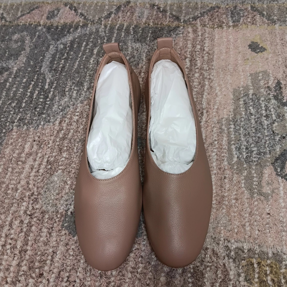 Everlane Mauve Brown Leather Flats
